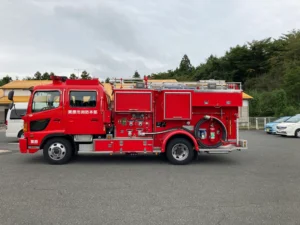 訓練に来た消防自動車