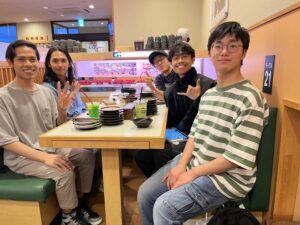 ７月１０日、新人職員とインドネシア人・技能実習生等４名の食事会を開催しました。